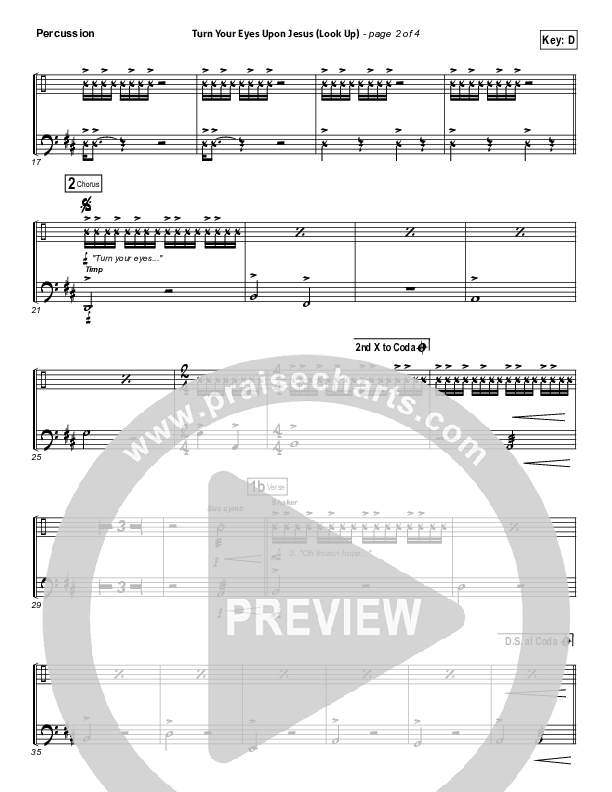 Turn Your Eyes Upon Jesus (Look Up) Percussion (Nichole Nordeman)