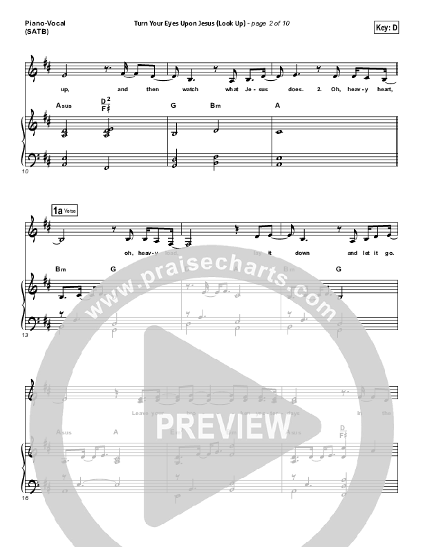 Turn Your Eyes Upon Jesus (Look Up) Piano/Vocal Pack (Nichole Nordeman)