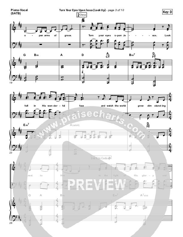 Turn Your Eyes Upon Jesus (Look Up) Piano/Vocal Pack (Nichole Nordeman)