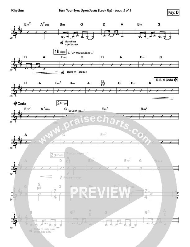 Turn Your Eyes Upon Jesus (Look Up) Rhythm Chart (Nichole Nordeman)