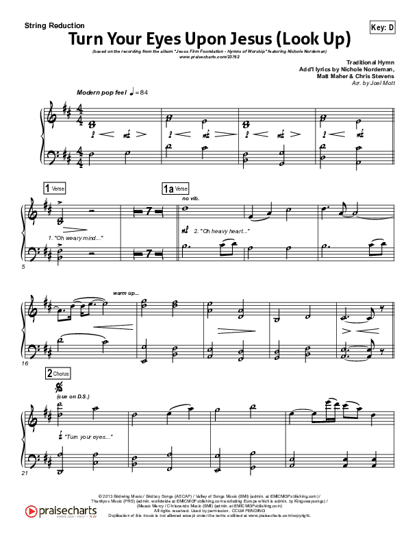 Turn Your Eyes Upon Jesus (Look Up) Synth Strings (Nichole Nordeman)