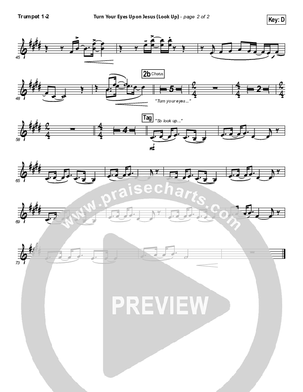 Turn Your Eyes Upon Jesus (Look Up) Trumpet 1,2 (Nichole Nordeman)