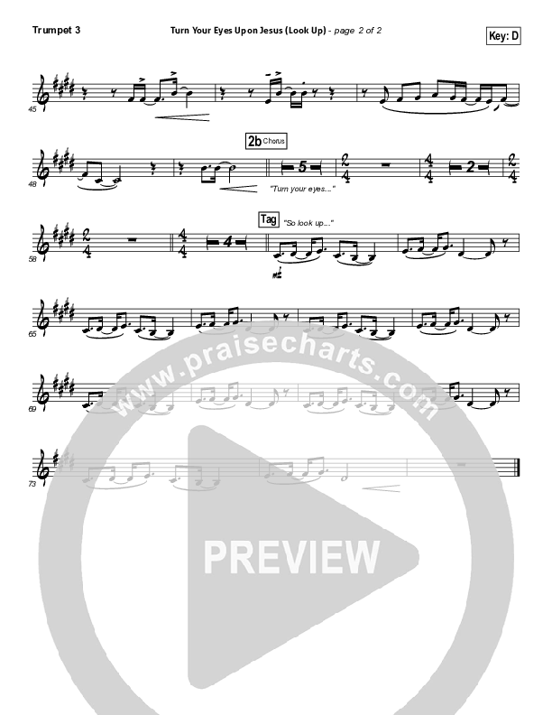 Turn Your Eyes Upon Jesus (Look Up) Trumpet 3 (Nichole Nordeman)