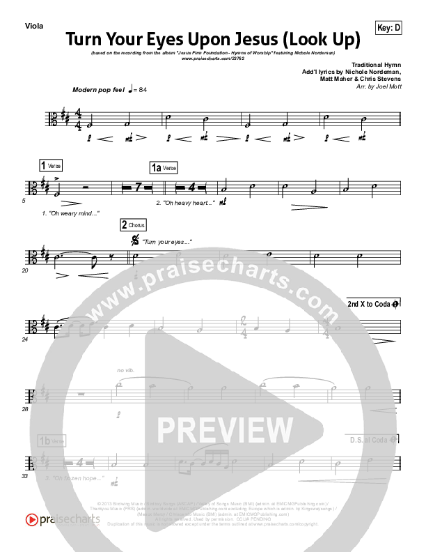 Turn Your Eyes Upon Jesus (Look Up) Viola (Nichole Nordeman)
