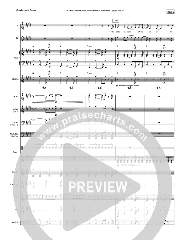 All Hail The Power Of Jesus' Name (Crown Him) Conductor's Score (Michael W. Smith)