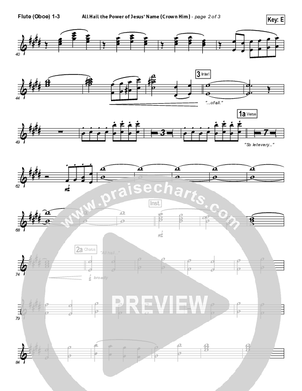 All Hail The Power Of Jesus' Name (Crown Him) Flute/Oboe 1/2/3 (Michael W. Smith)