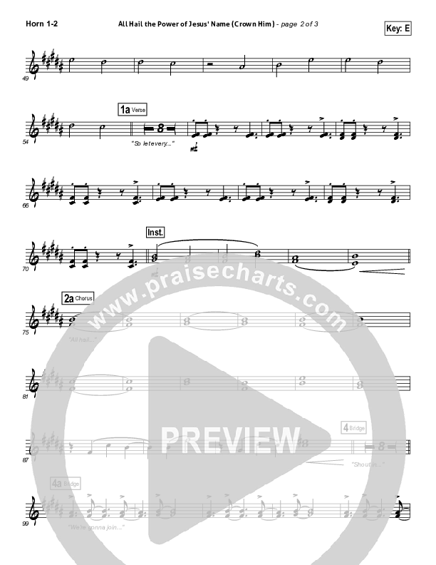 All Hail The Power Of Jesus' Name (Crown Him) French Horn 1/2 (Michael W. Smith)