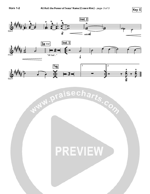 All Hail The Power Of Jesus' Name (Crown Him) French Horn 1/2 (Michael W. Smith)