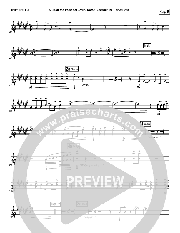 All Hail The Power Of Jesus' Name (Crown Him) Trumpet 1,2 (Michael W. Smith)