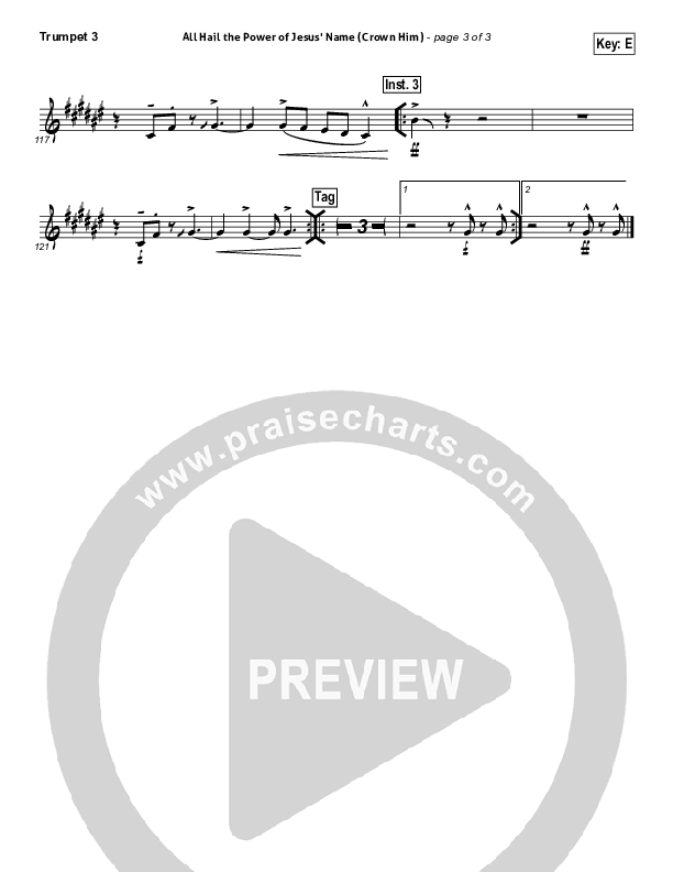 All Hail The Power Of Jesus' Name (Crown Him) Trumpet 3 (Michael W. Smith)