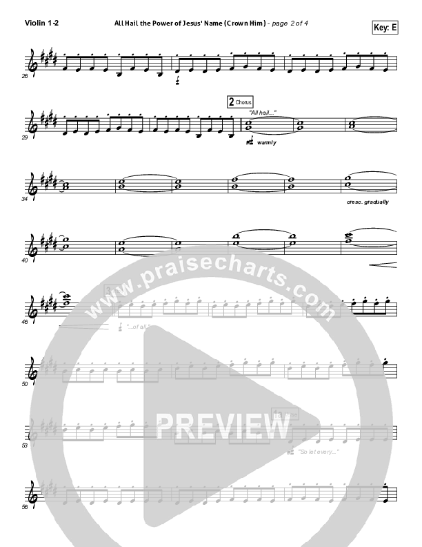 All Hail The Power Of Jesus' Name (Crown Him) Violin 1/2 (Michael W. Smith)