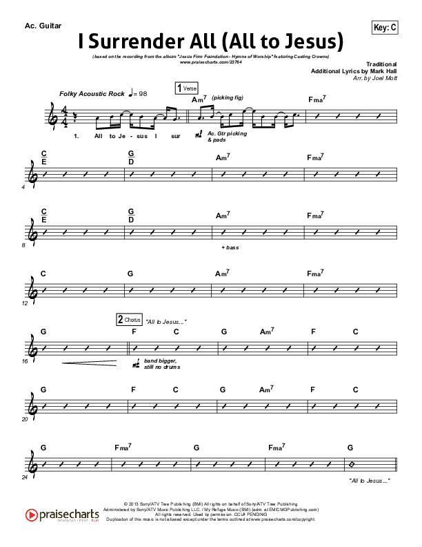 I Surrender (All To Jesus) Acoustic Guitar (Casting Crowns)