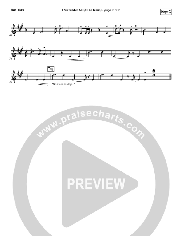 I Surrender (All To Jesus) Bari Sax (Casting Crowns)