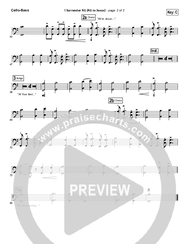 I Surrender (All To Jesus) Cello/Bass (Casting Crowns)