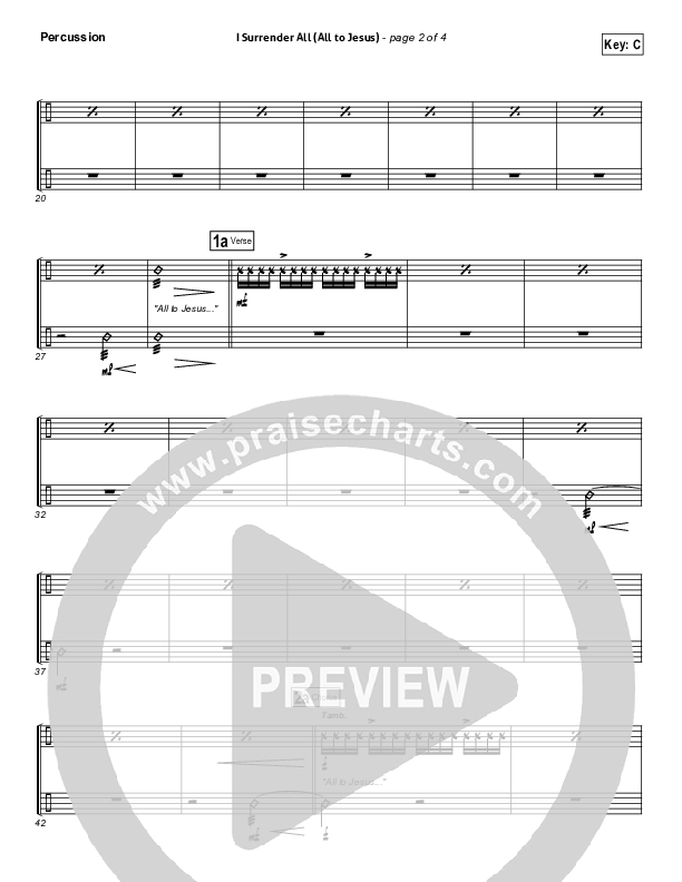 I Surrender (All To Jesus) Percussion (Casting Crowns)