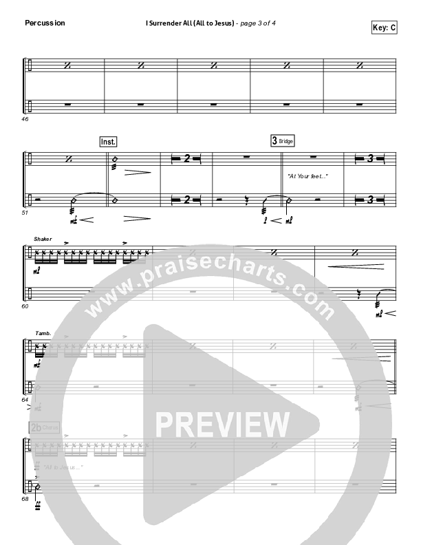 I Surrender (All To Jesus) Percussion (Casting Crowns)