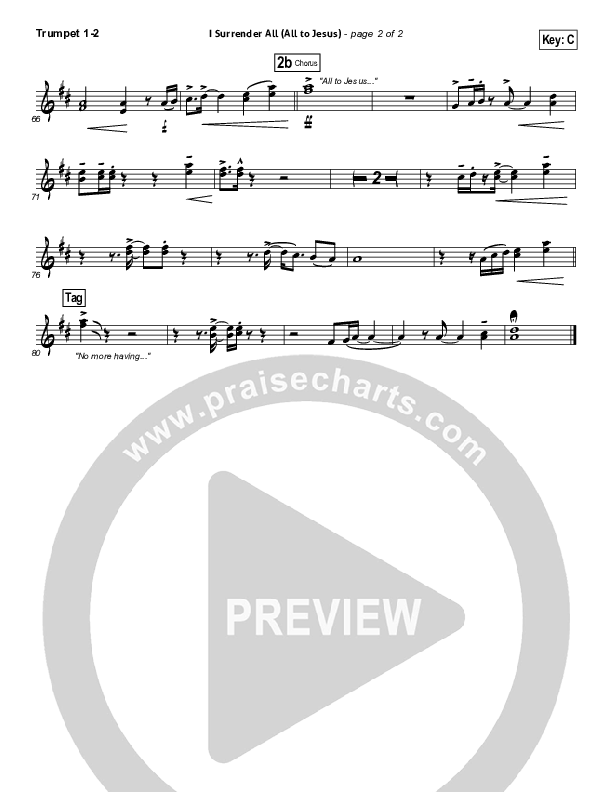 I Surrender (All To Jesus) Trumpet 1,2 (Casting Crowns)