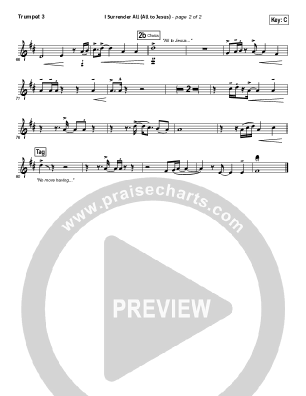 I Surrender (All To Jesus) Trumpet 3 (Casting Crowns)