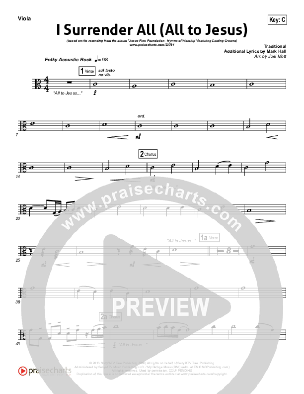 I Surrender (All To Jesus) Viola (Casting Crowns)