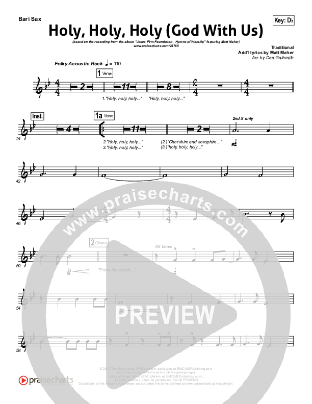 Holy Holy Holy (God With Us) Bari Sax (Matt Maher)