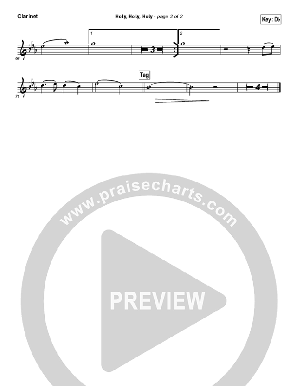 Holy Holy Holy (God With Us) Clarinet (Matt Maher)