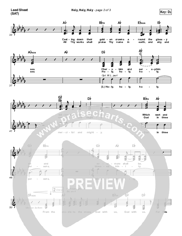 Holy Holy Holy (God With Us) Lead Sheet (SAT) (Matt Maher)