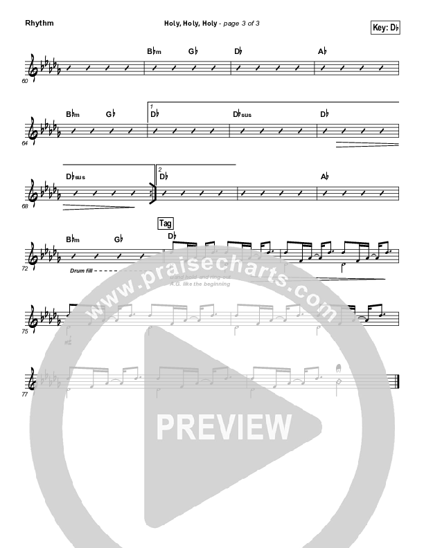 Holy Holy Holy (God With Us) Rhythm Chart (Matt Maher)