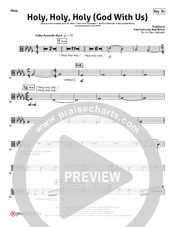 Holy Holy Holy (God With Us) Viola (Matt Maher)