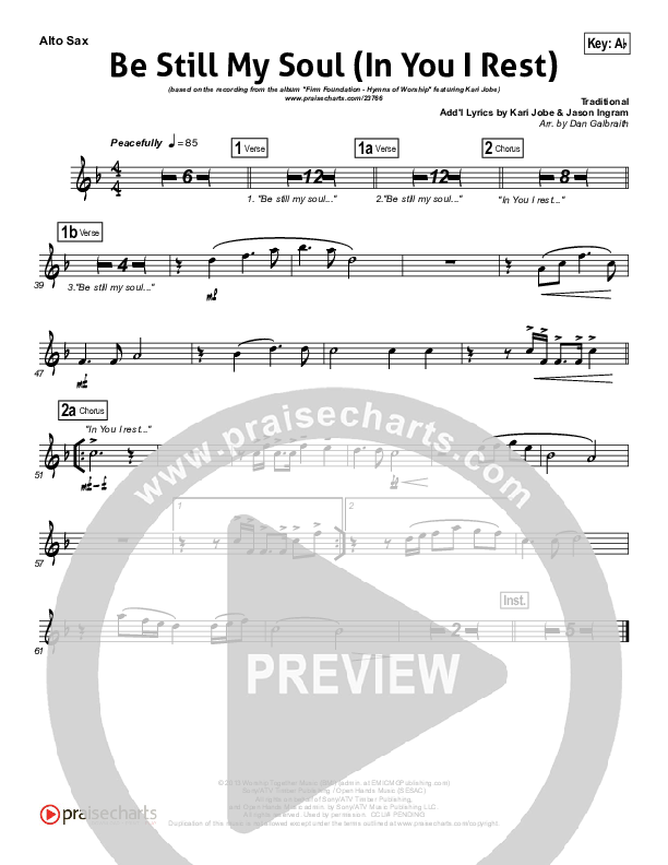 Be Still My Soul (In You I Rest) Alto Sax (Kari Jobe)
