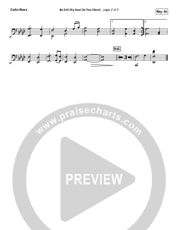 Be Still My Soul (In You I Rest) Cello/Bass (Kari Jobe)