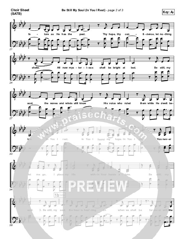 Be Still My Soul (In You I Rest) Choir Sheet (SATB) (Kari Jobe)