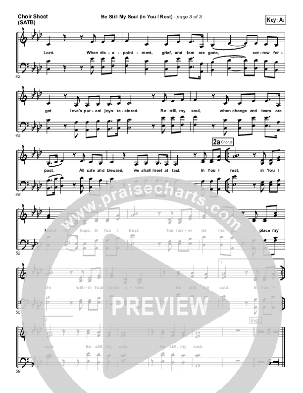 Be Still My Soul (In You I Rest) Choir Sheet (SATB) (Kari Jobe)
