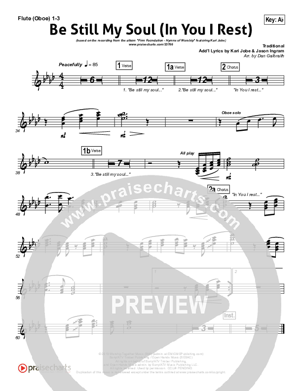 Be Still My Soul (In You I Rest) Flute/Oboe 1/2/3 (Kari Jobe)