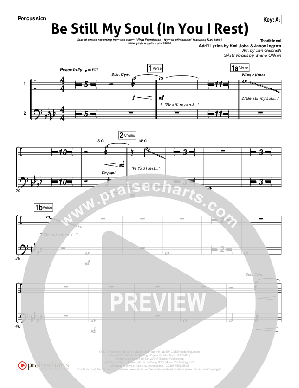 Be Still My Soul (In You I Rest) Percussion (Kari Jobe)