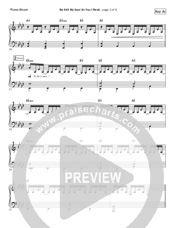 Be Still My Soul (In You I Rest) Piano Sheet (Kari Jobe)