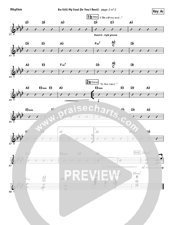 Be Still My Soul (In You I Rest) Rhythm Chart (Kari Jobe)