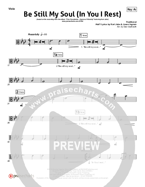 Be Still My Soul (In You I Rest) Viola (Kari Jobe)