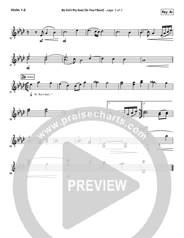 Be Still My Soul (In You I Rest) Violin 1/2 (Kari Jobe)