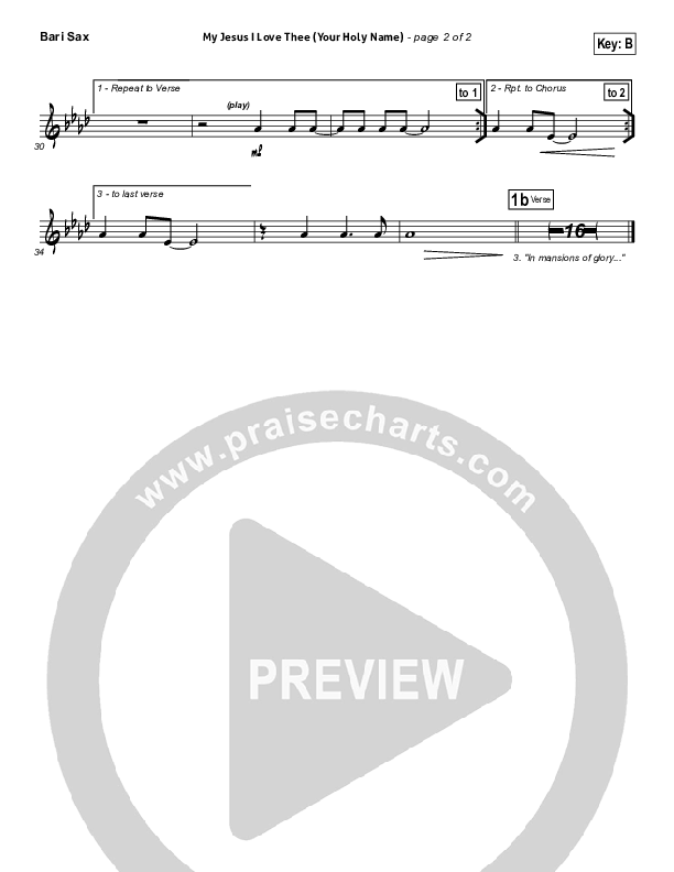 My Jesus I Love Thee (Your Holy Name) Bari Sax (Building 429)