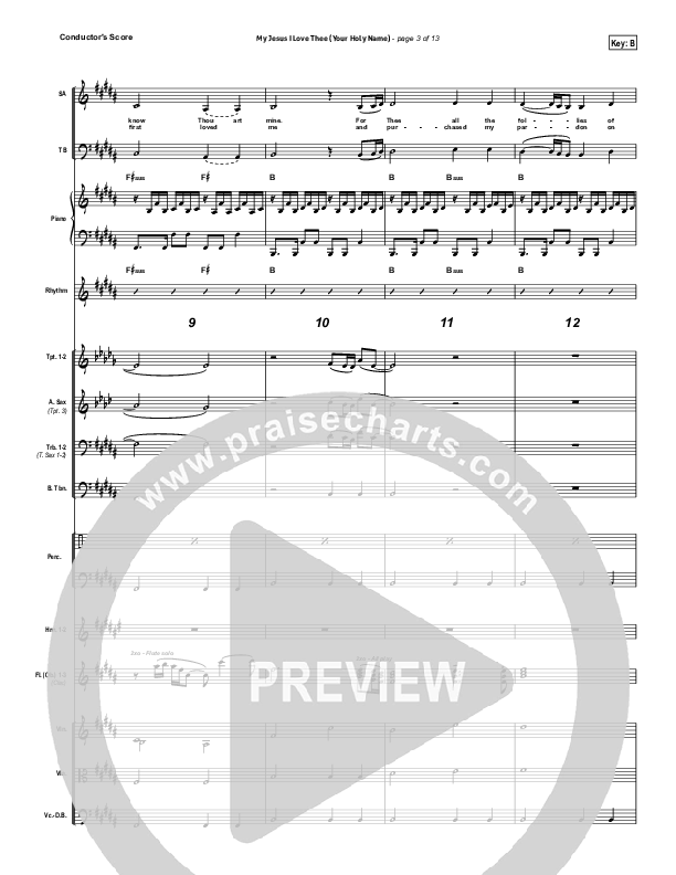My Jesus I Love Thee (Your Holy Name) Conductor's Score (Building 429)