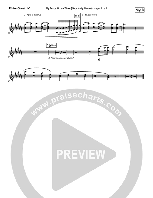 My Jesus I Love Thee (Your Holy Name) Flute/Oboe 1/2/3 (Building 429)