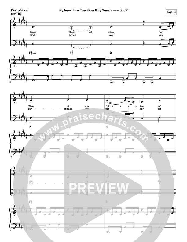 My Jesus I Love Thee (Your Holy Name) Piano/Vocal Pack (Building 429)