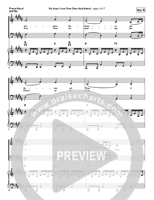 My Jesus I Love Thee (Your Holy Name) Piano/Vocal Pack (Building 429)