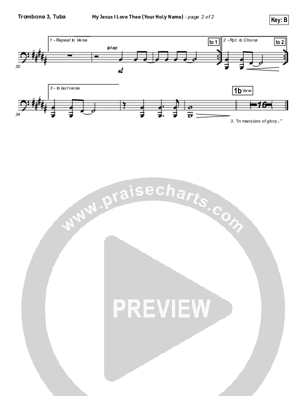 My Jesus I Love Thee (Your Holy Name) Trombone 3/Tuba (Building 429)