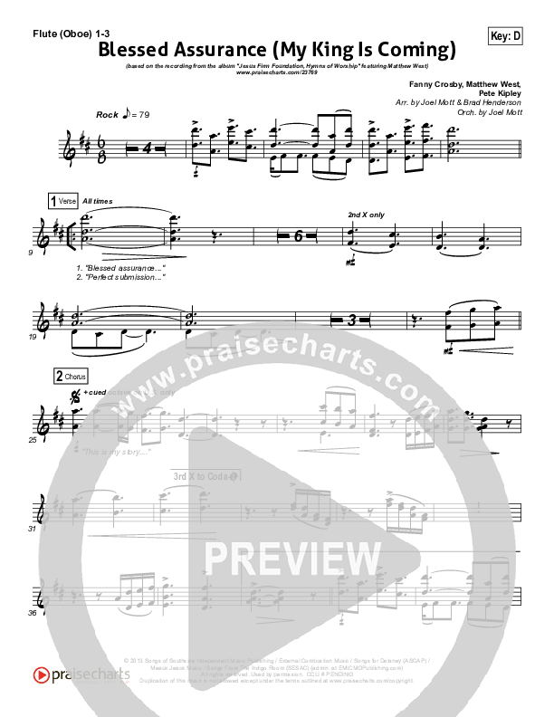 Blessed Assurance (My King Is Coming) Wind Pack (Matthew West)