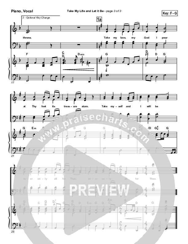 Take My Life And Let It Be Piano/Vocal (PraiseCharts / Traditional Hymn)