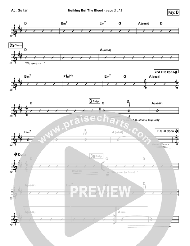 Nothing But The Blood Acoustic Guitar (Andy Cherry)