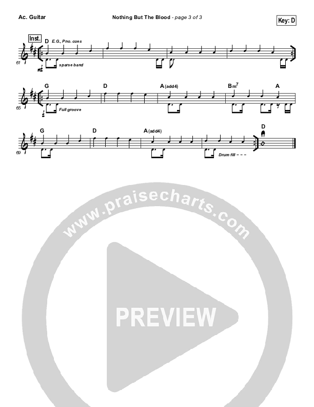 Nothing But The Blood Acoustic Guitar (Andy Cherry)