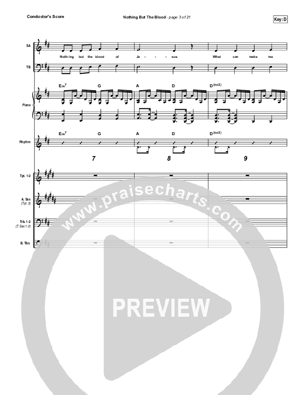 Nothing But The Blood Conductor's Score (Andy Cherry)