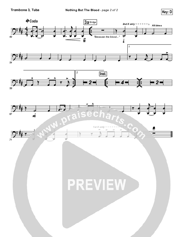 Nothing But The Blood Trombone 3/Tuba (Andy Cherry)